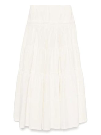 Maison Margiela tiered midi skirt - White