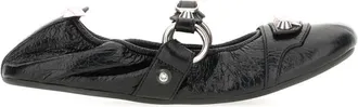 Balenciaga Black Leather Ballet Flats