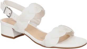 Easy Street Charee Sandals Womens White Woven Block Heel Strappy ZPO3903