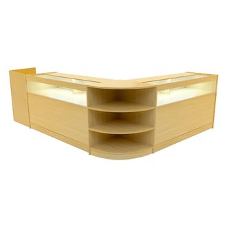 MonsterShop Sagittarius LED Shop Counter Set LM60, TB60 & 2 x B1500 - Maple in Beige