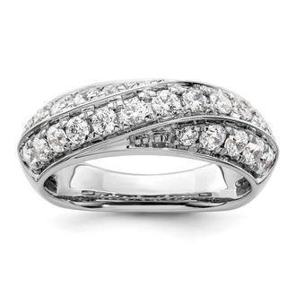 Diamond2Deal 14k White Gold Lab Grown Diamond Wedding Band Ring 1Ct Clarity- VS Color- G-H