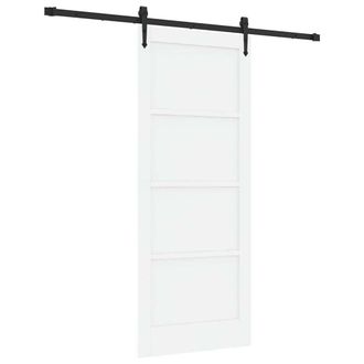 Berkfield Home Sliding Door with Hardware Set White 83x202 cm Solid Wood Pine