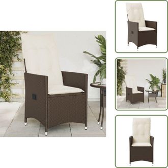 vidaXL Seduta confortevole - vidaXL Sedia Reclinabile da Giardino con Cuscini Marrone in Polyrattan - Cuscino da seduta
