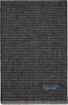 Piquadro Sjaal van Wol en Kasjmier met Micro-Geometrisch Patroon - Heren - Wintersjaals - Grijs - ONE Size - Wol - Accessoires
