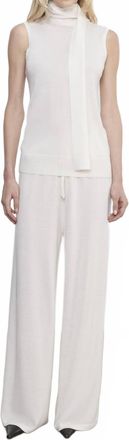 Enza Costa Tissue Cashmere Sleeveless Scarf Sweater In Undyed