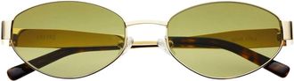 Freyrs Eyewear Womens Soho Oval Sunglasses In Green