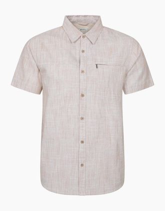Mountain Warehouse Mens Mountain Warehouse Mens Coconut Slub Short-Sleeved Shirt - Cream - Size: 46/Regular
