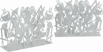 Vacchetti Vacchetti - Portarrevistas De Metal Blanco Para Cubiertos 1-2, 35x12x26 Cm