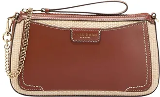 Cole Haan Leighton Straw & Leather Clutch