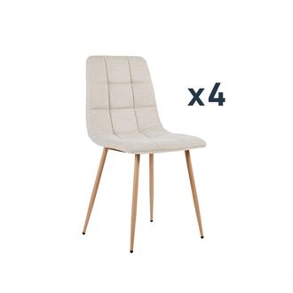 Klast Packs 4 sillas tela beige 43 cm x 88 cm cm
