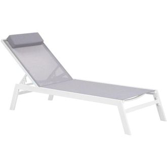Beliani Sun Lounger CATANIA Reclining Metal Grey