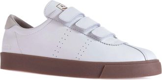 Superga Womens/Ladies 2870 Sport Club S Contrast Detail Leather Trainers (White/Beige Gesso) - Size UK 2.5