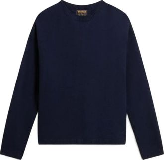 Woolrich Maglione girocollo 12Gg in lana e cashmere - - Knitwear - Donna - Blu - XS
