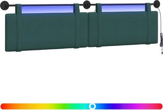 vidaXL Cabecero Colgante Verde Oscuro Tela Vidaxl