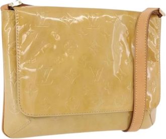 Louis Vuitton Pre-owned Patent Leather Shoulder Bag - Dames - Vintage Schoudertas - Beige - ONE Size - Leer - Vintage