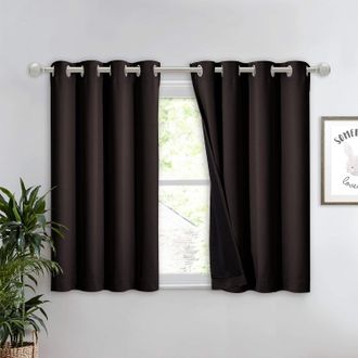 OEM Rideau Occultant Thermique 132,1x114,3cm, 2 Couches &Eacute;paisses, Pour Fen&ecirc;tre, Sous-sol (marron, 1 Pi&egrave;ce)