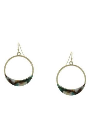 Olivia Welles Lonnie Resin Hoop Drop Earrings in Worn Gold-Multi at Nordstrom Rack