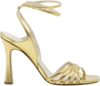 Lella Baldi Sandalo - Dames - Sandalen met hakken - Geel - 40 EU - Leer - Schoenen
