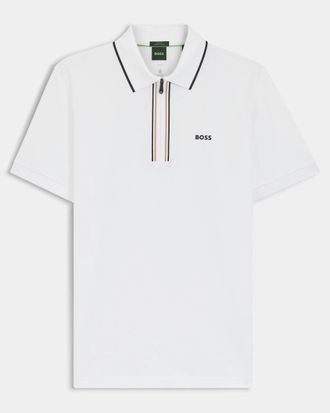 HUGO BOSS Mens Philix Slim Fit Polo Shirt in White Cotton - Size X-Large