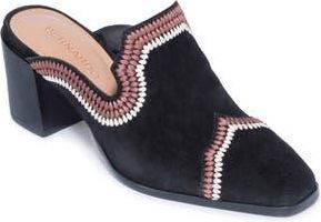 Bernardo Brooklyn Embroidered Mule in Black Split Suede at Nordstrom Rack, Size 8.5