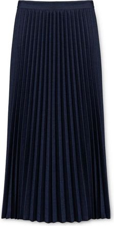 Motivi Geplooide Midi Rok - Dames - Midirokken - Blauw - 2XS - Polyester - Rokken