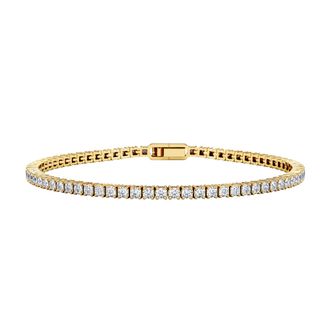 The Diamond Store Lab Diamond Tennis Bracelet 3.00ct in 18K Gold Vermeil