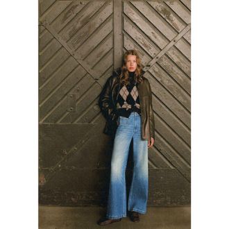 H&M Wide High Jeans in Denim Blue at Nordstrom, Size 14