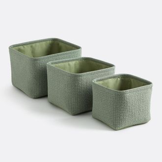 La Redoute Interieurs Set van 3 manden van reli&euml;fstof, ITANG