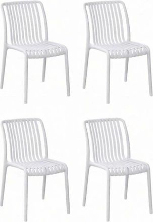 Home Heavenly Pack de 4 sillas de polipropileno en color blanco 76 x 42 x 55 cm