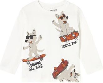MAYORAL Animals T-Shirt in White at Nordstrom, Size 18M