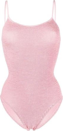 Hunza G Pamela metallic seersucker swimsuit - women - Spandex/Elastane/Nylon - One Size - Pink
