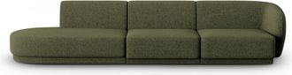 CXL by Christian Lacroix Sofá modular izquierdo 4 plazas de tejido chenilla verde jaspeado