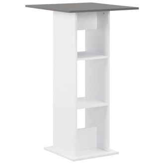vidaXL Mesa Alta De Cocina Blanco Y Gris Antracita 60x60x110 Cm Vidaxl