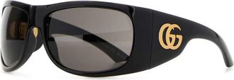 Gucci Black Wraparound Logo Sunglasses