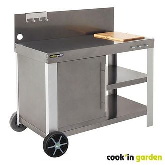 COOK IN GARDEN Mesa Auxiliar - Nova Xl - Tabla De Cortar Y Cajones De Almacenaje - Cook In Garden
