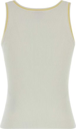 Kenzo Womens Boke Flower 2.0 Rib Tank Top White Viscose Polyester Sweater