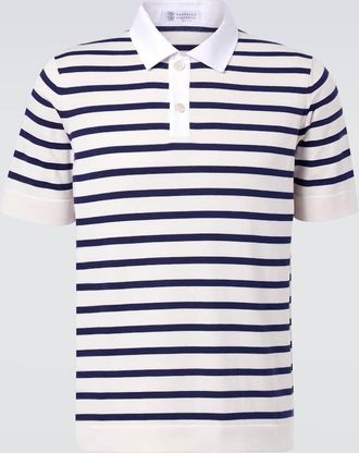 Brunello Cucinelli Polo in cotone a righe