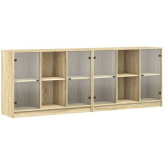 vidaXL Vidaxl - Estanter&iacute;a Con Puertas Madera Roble Sonoma 204x37x75 Cm
