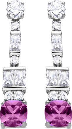 Luxenter oorbellen in 925 sterling zilver met roze zirkonia rhodiumafwerkingen - Hyru