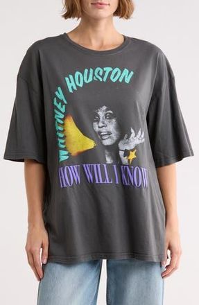 Junk Food Whitney Houston How Will I Know Graphic T-Shirt in Vintage Black at Nordstrom Rack, Size Small/medium
