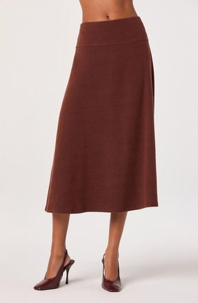 ASTR the Label Knit Midi Skirt in Dark Rust at Nordstrom, Size X-Small