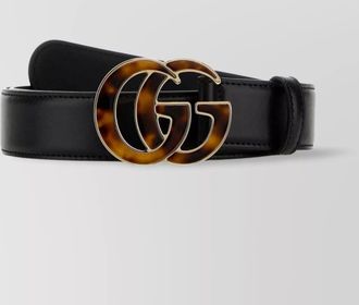 Gucci smooth finish belt tortoiseshell buckle