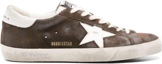 Golden Goose Super-Star distressed suede sneakers - men - Calf Suede/Polyurethane/Calf Leather/Fabric/Rubber - 40 - Brown