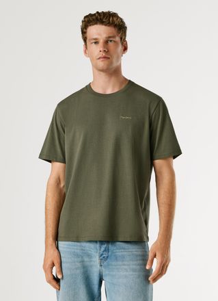 Pepe Jeans London T-Shirt PEPE JEANS CONTRAST CONNOR, Herren, Gr. XXL, olive gr&uuml;n, Jersey, Obermaterial: 100% Baumwolle, unifarben, regular fit h&uuml;ftbedeckend, Rundhals,