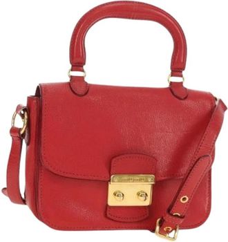 Miu Miu Pre-owned Leren Cross Body Tas - Dames - Vintage Schoudertas - Rood - ONE Size - Leer - Vintage