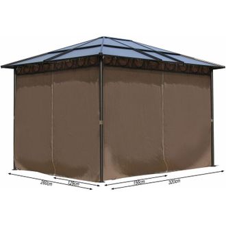 Quick-Star Quick-star - 4 Seitenteile F&uuml;r Hardtop Pavillon 3x3,6m Seitenwandset Sichtschutz Vorh&auml;nge