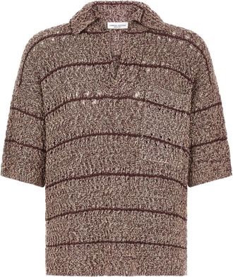 Roberto Collina Moulin&eacute; Poloshirt - Heren - V-hals truien - Veelkleurig - L - Katoen - Truien & Vesten