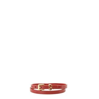 Valentino Garavani VLogo Signature Leather Bracelet - female - Valentino Garavani - Bracelets - Red - ONE SIZE - Accessories