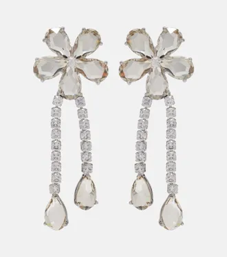 Self Portrait Crystal-embellished drop earrings