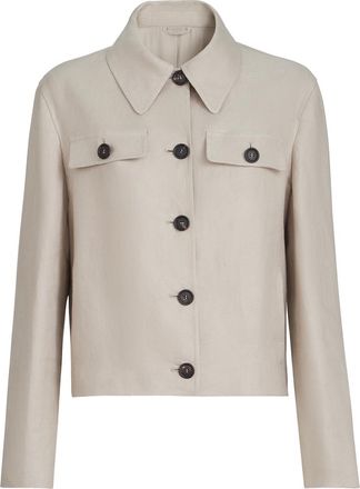 Brunello Cucinelli Linen diagonal jacket in Beige at Nordstrom, Size 50 It